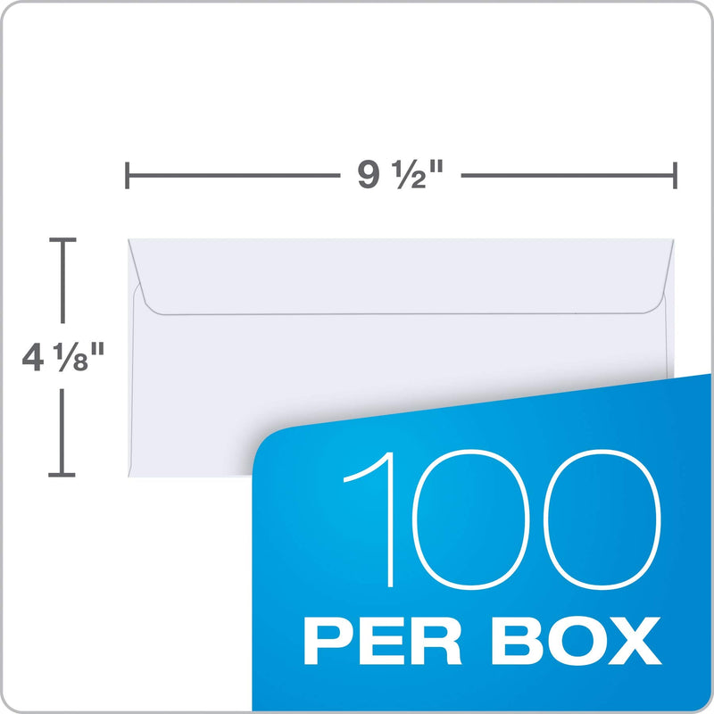 Quality Park #10 Self-Seal Security Envelopes, Security Tint and Pattern, Redi-Strip Closure, 24-lb White Wove, 4-1/8" x 9-1/2", 100/Box (QUA69117) - NewNest Australia