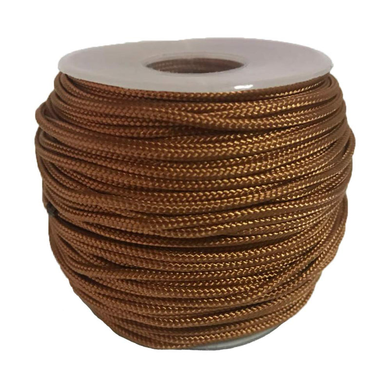 Y-Axis Roll of 60 Yards 2.0mm Light Brown (Bronze) Braided Nylon Lift Shade Cord with 6 Pack Brown Wood Cord Knobs + Soft Tape - NewNest Australia