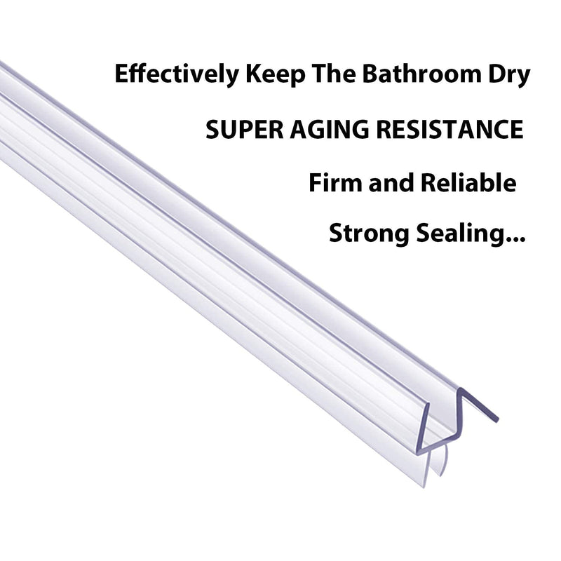 2-Pack Butecare Frameless Shower Door Bottom Seal – Stop Shower Leaks and Create a Water Barrier (1/2” x 39”) 1/2'' Bottom - NewNest Australia