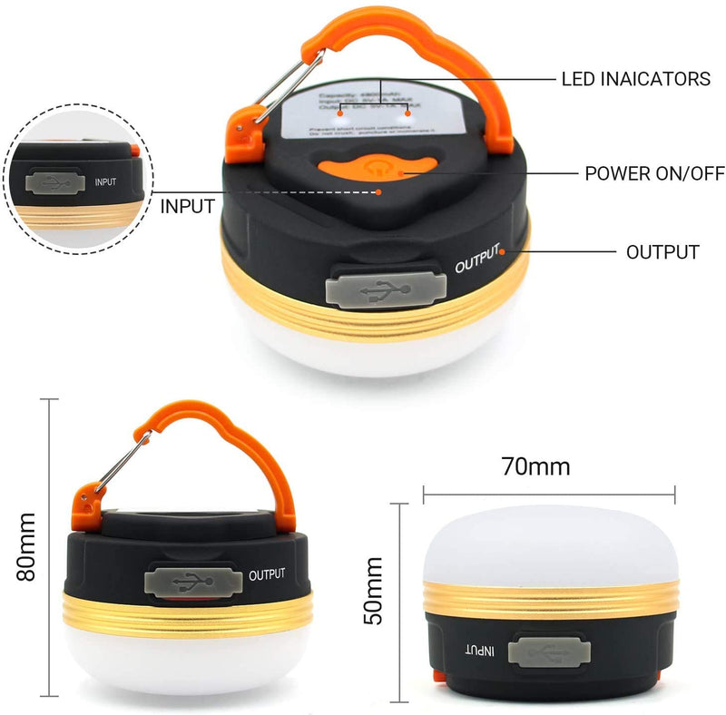 LED Camping Lantern, Rechargeable & Portable Tent Light, 300LM,3 Light Modes,1800mAh Power Bank,with Magnet Base,Electric Lantern Flashlight for Camping/Hiking/Fishing/Hurricane/Emergency 1 - NewNest Australia