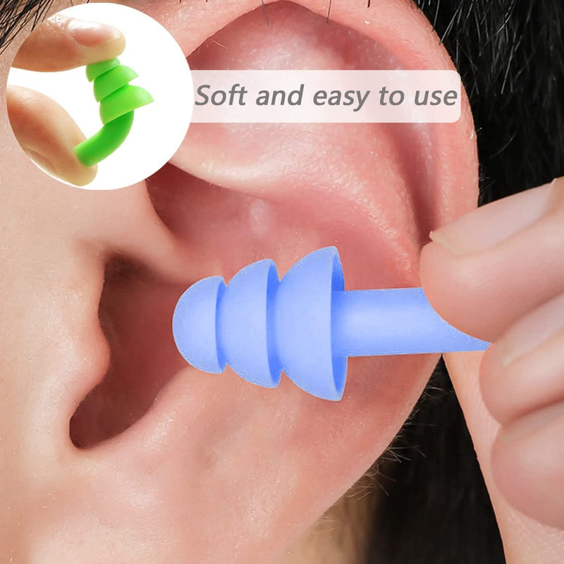 6 Pairs Of Silicone Earplugs, Reusable Earplugs, Waterproof Ear Plugs For Swimming, Earplugs For Sleeping, Noise Reducing Earplugs For Work, Study, Loud Places - NewNest Australia