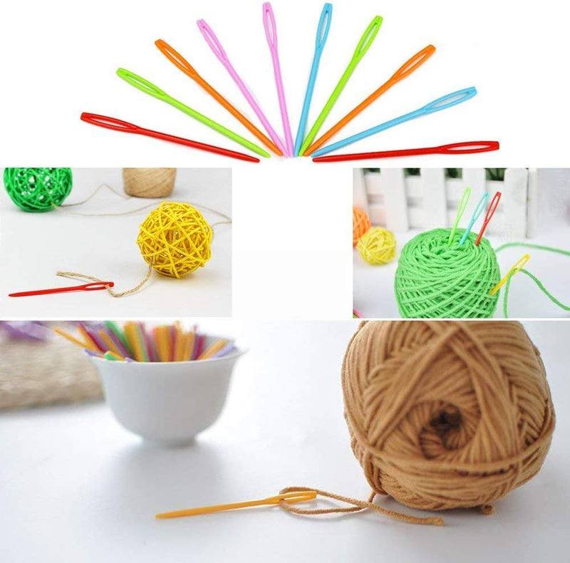 100 Pieces Colorful Plastic Sewing Needles, 7CM Length, Large Eye 2mm x 15 mm, Blunt Needles, Learning Needles, Plastic Yarn Needles, Safety Lacing Needles, Safety Needles for Kids, Darning Needles - NewNest Australia