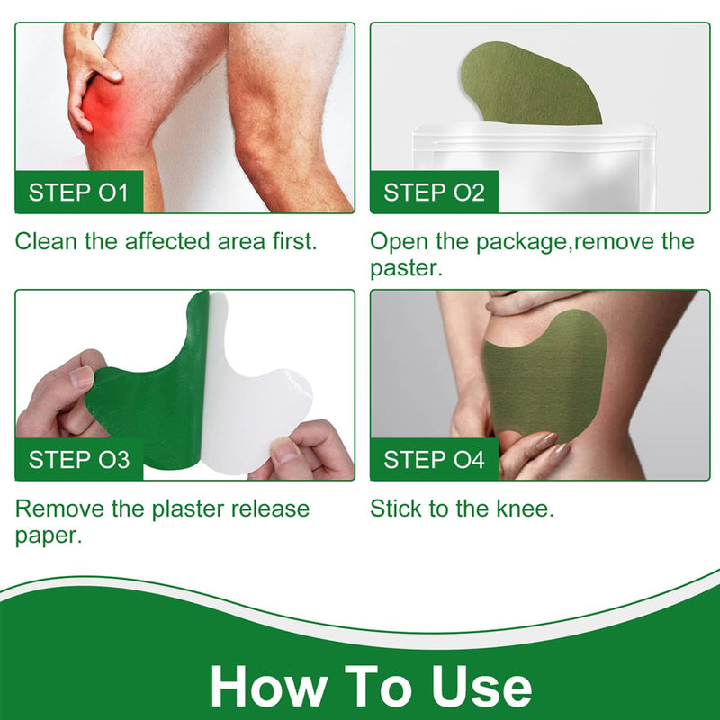 Pain Relief Patch Knee, Ksndurn Pain Relief Patch Pack of 20 - Pain Plasters Wellnee Plasters for Knees Pain Plasters Knee Wormwood Plasters for Pain Relief - NewNest Australia