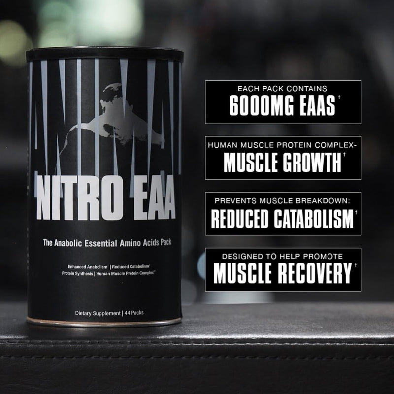 Universal Nutrition Animal Nitro Post Workout Supplement For Protein Binding In The Muscles & Rapid Muscle Building With Essential Amino Acids, Eaa Bcaa & Arginine, 44 Units - NewNest Australia