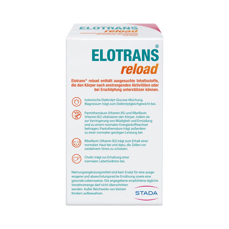 ELOTRANS reload - isotonic electrolyte-glucose mixture - dietary supplement with magnesium, potassium chloride, choline and B vitamins - 1 x 15 bags of Elotrans Reload - NewNest Australia