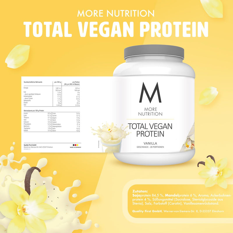 MORE NUTRITION Total Vegan Protein, 600g, Vanilla Vanilla - NewNest Australia
