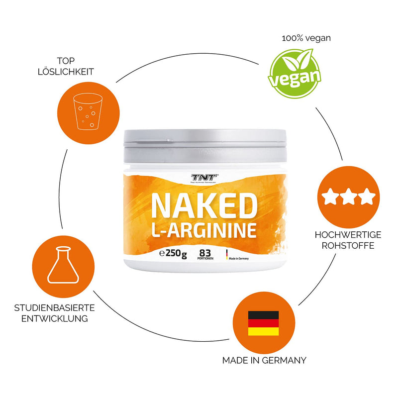L Arginine Powder For Tnt Amino Acids For Muscle Building Pre-Workout | German Premium Quality | High Dose To Enhance Performance In Sports & Fitness Bodybuilding | Naked L-Arginine | 250 G Tin - NewNest Australia