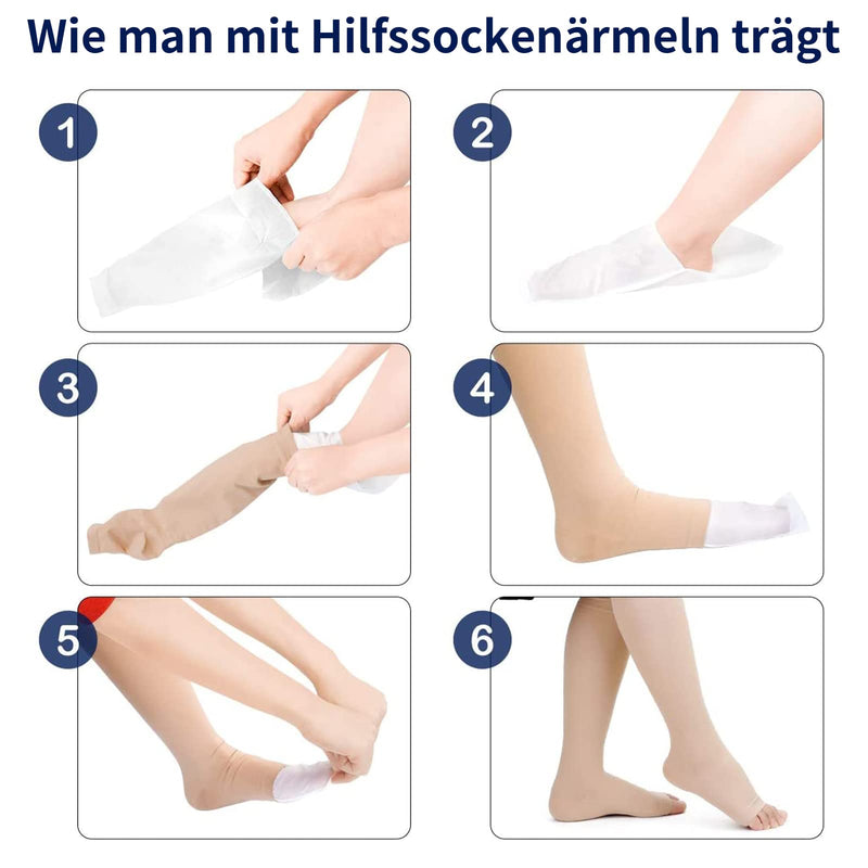 2 pairs of medical compression stockings for women and men, 20-30 mmHg care for ankles, support stockings with gradient compression for varicose veins, promoting blood circulation - beige + black (XL) XL - NewNest Australia
