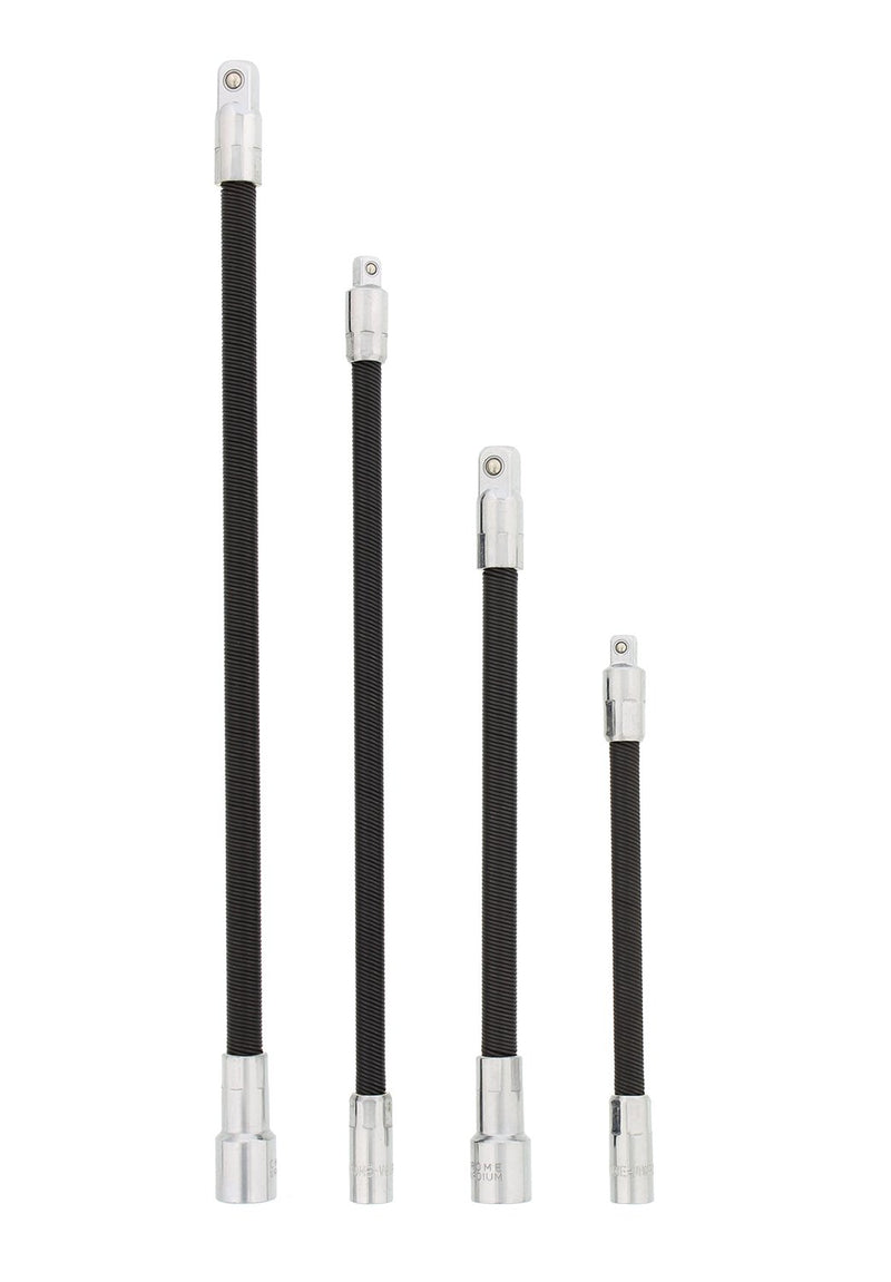 ABN Flexible Socket Extension Cables - 4pc Flex Socket Extension Bar Set 1/4in and 3/8in Drive Light Impact Extender - NewNest Australia