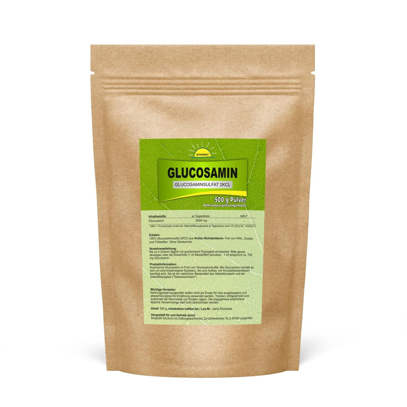 Bonemis® Glucosamine, powder, 1 kg (2 bags of 500 g each), premium quality without additives (glucosamine sulfate 2KCl) - NewNest Australia