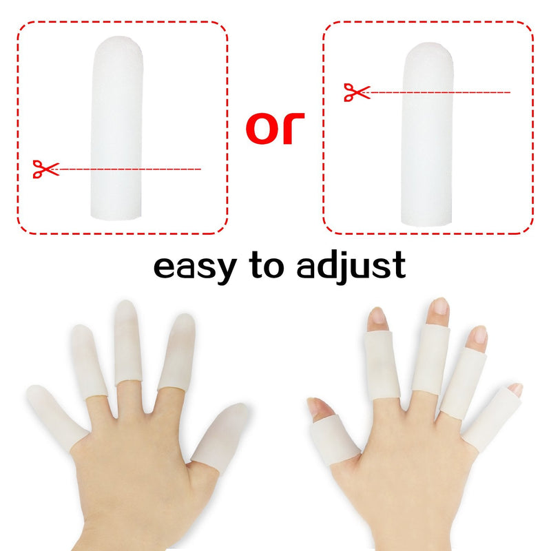 Gel Finger Cots, Finger Protector Support(14 PCS) New Material Finger Sleeves Great for Trigger Finger, Hand Eczema, Finger Cracking, Finger Arthritis and More. (Small Size) (White, Small) - NewNest Australia