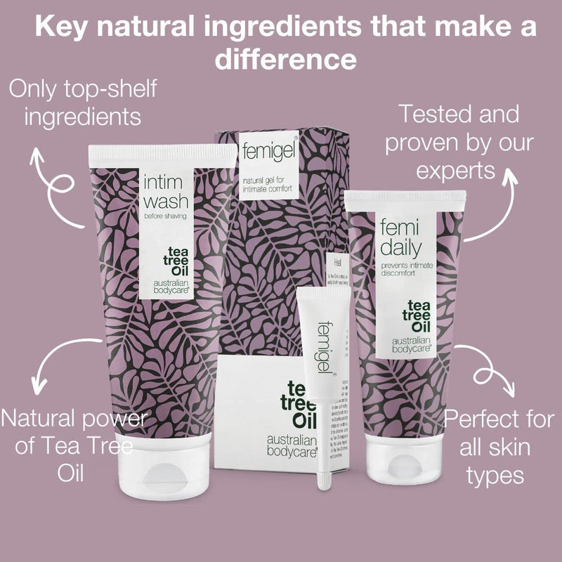 3 Products for Intimate Care | Helps Reduce Dryness, Itching & Redness | Inside The kit: Intim Wash 200ml + Femi Daily 100ml + Femigel 5x5ml | Australian Bodycare 3 Count (Pack of 1) - NewNest Australia