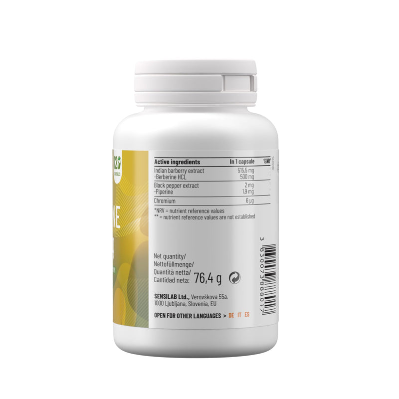 Berberine - Berberine Capsules High Dose - Chromium - Black Pepper - 120 Vegan Capsules - For 4 Months - Sensilab - NewNest Australia