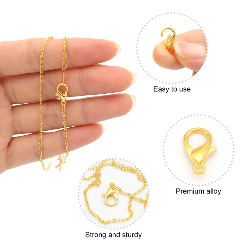 Lobster Clasps for Jewelry Making, FENGWANGLI 300 Pcs 12mm Lobster Claw Clasps with Jump Rings for DIY Necklace Bracelets(Gold) gold - NewNest Australia