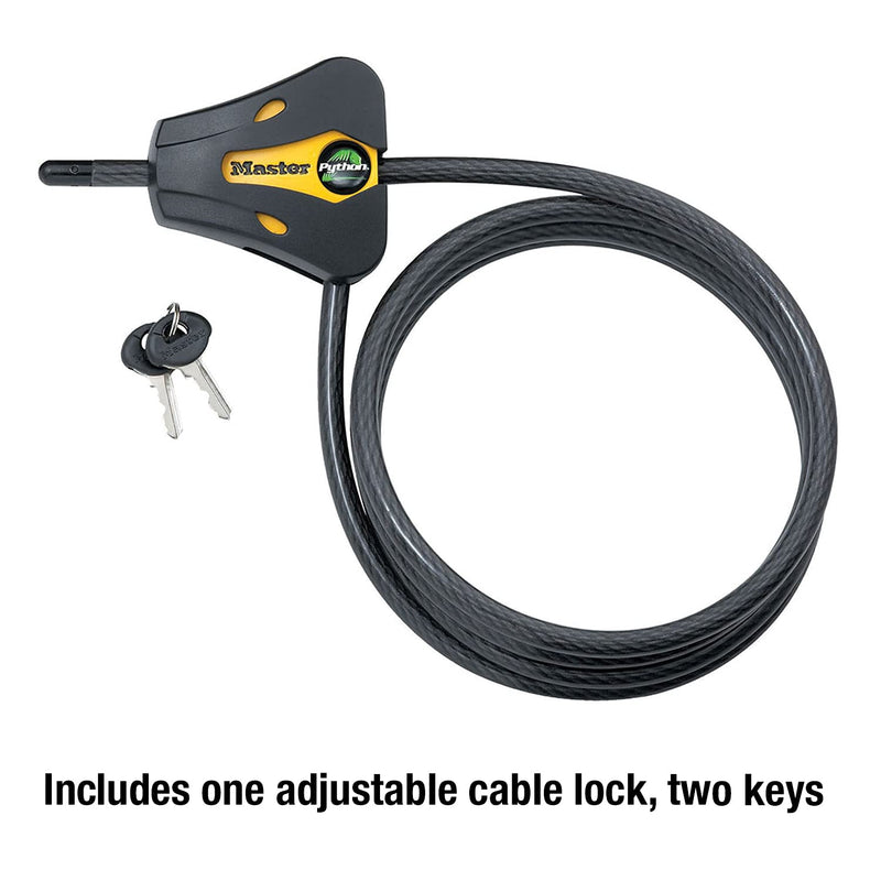 Master Lock 8419DPF Python Cable Lock with Key, 1 Pack Black and Yellow - NewNest Australia