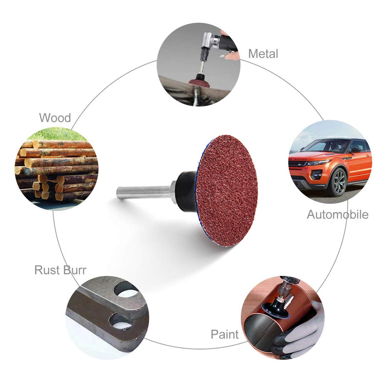 Tshya Quick Change Disc, 40 Pack 2 inch Sanding Discs, with 1/4" Roll Lock Disc Pad Holder for Die Grinder, A/O 36/60/80 Grit, Nonwoven CRS MED Fine, for Surface Preparation/Conditioning(Mix Nylon) Mix Non woven - NewNest Australia