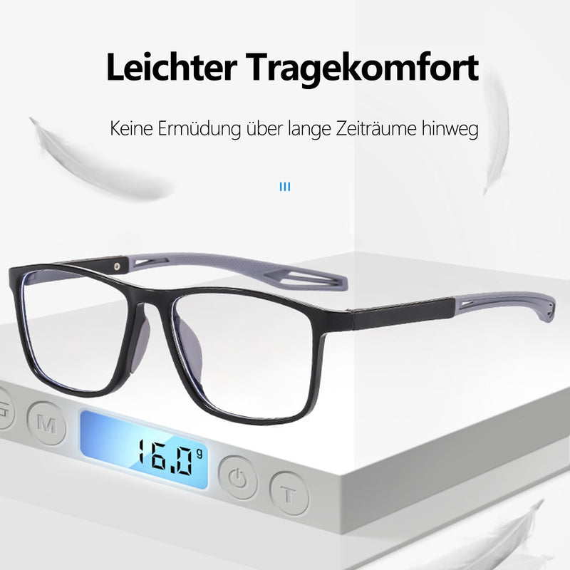 Fsread Men's Reading Glasses Set of 3 Sporty Design, Comfortable and Flexible Lightweight Blue Light Blocking Reading Aid for Men Black Gray, Gray Orange, Black Red 1.5 Diopters - NewNest Australia