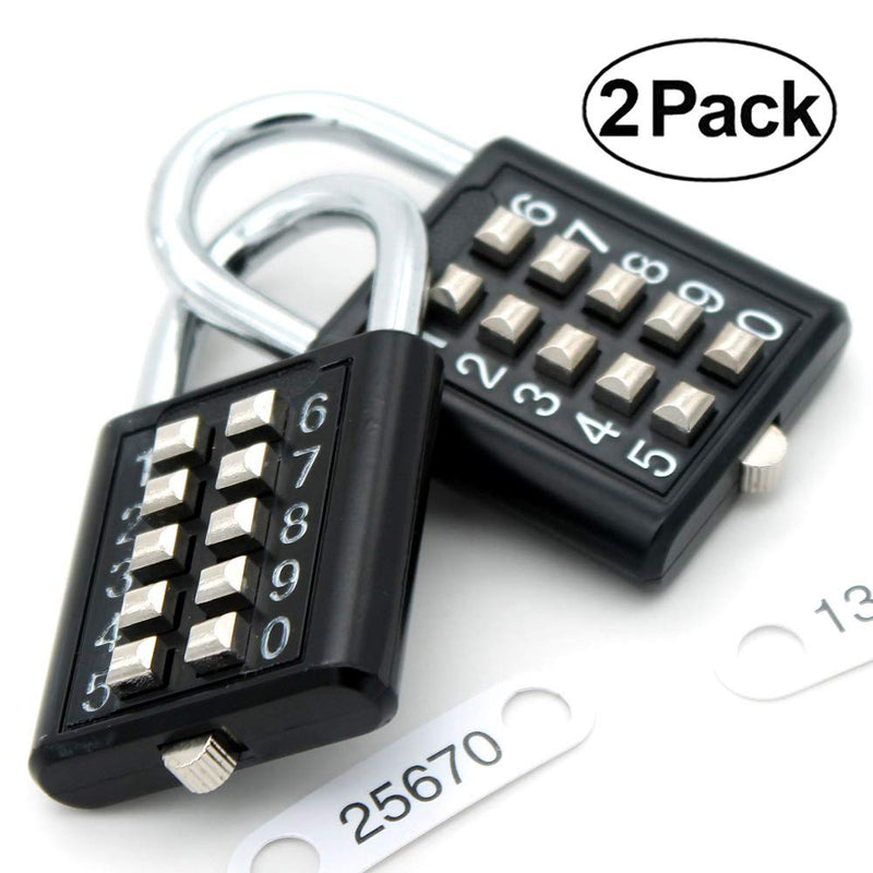 2 PCS Guard Security 10-Digit Button Combination Padlocks.5-Digit Locking Mechanism (The Random preset Number Cannot be Repaired) - NewNest Australia