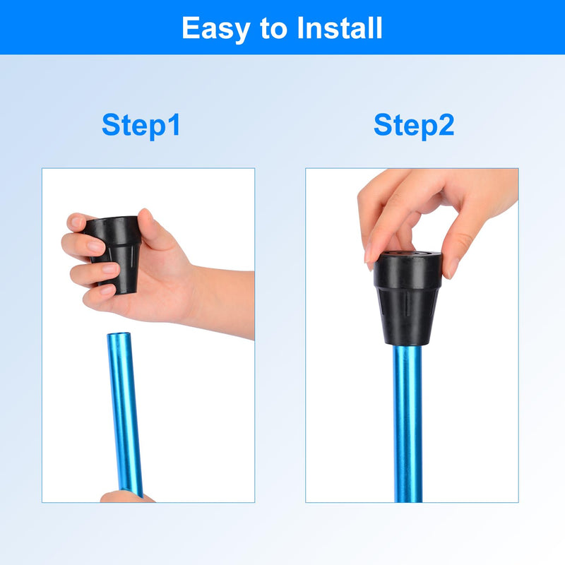 supregear Crutch Tips, 4-Pack Heavy Duty Rubber Cane Tips Non-Slip Durable Replacement Cane Tip for 22 mm Diameter Standard Walking Cane Folding Cane Accessory, Black - NewNest Australia