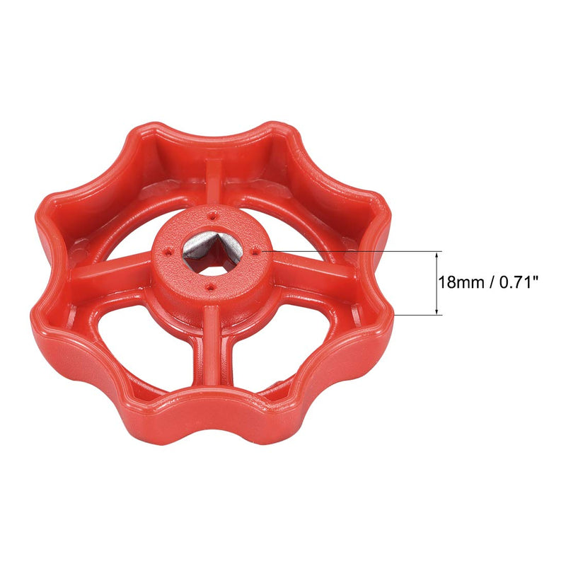 uxcell Plastic Outside Faucet Round Wheel Handle, Square Broach 7x7mm, Wheel OD 65mm ABS Red 2Pcs - NewNest Australia