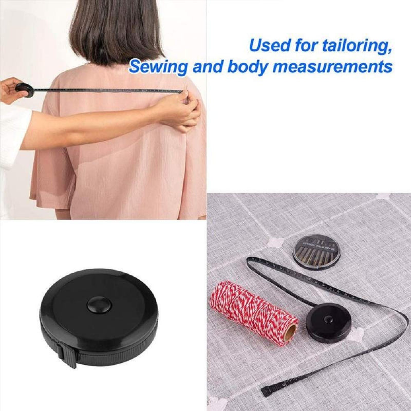 Soft Tape Measure Retractable Measuring for Body Fabric Sewing Tailor Cloth Knitting Craft Weight Loss Measurements Retractable Black Dual Sided Tape Measure Body Measuring 1 Pack - NewNest Australia