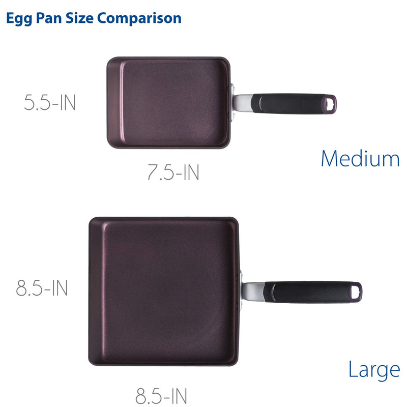 TeChef - Tamagoyaki Japanese Omelette Pan / Egg Pan, Coated with New Safe Teflon Select - Colour Collection / Non-Stick Coating (PFOA Free) / (Aubergine Purple) / Made in Korea (Medium) Medium - NewNest Australia