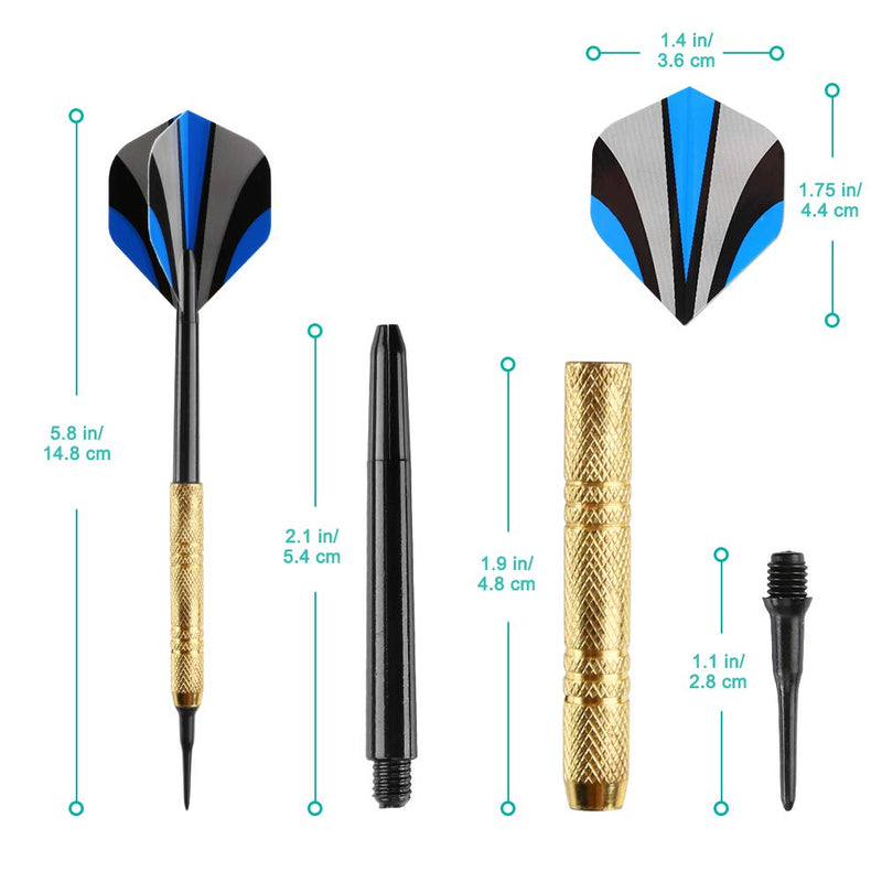 Accmor 12 Pcs Darts Plastic Tip, Soft Tip Darts Set, 14g Plastic Tipped Dart, Attach Extra 36 Black 2BA Replacement Tips, Soft Tip Darts for Electronic/Plastic Dartboard Red ,Blue, Green-Classic - NewNest Australia