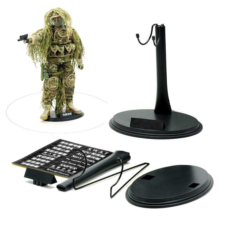 NewNest Australia - NANSHINE 5 Pcs Figure Stand 1/6 12 inches Model Stand Black Holder Support Base Bracket for Model Action Figure Base Display Stand U Type Simple Packaging- Detachable Adjustable Height 