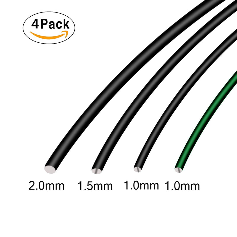 ZELARMAN Bonsai Training Wire Set of 4 - Total 128 Feet(32 Feet Each Size) 3 Size - 1.0MM,1.5MM,2.0MM - Corrosion and Rust Resistant Black - NewNest Australia