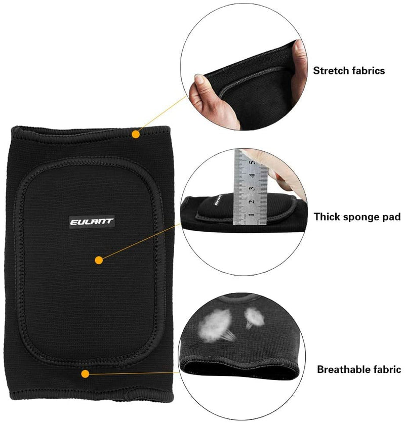 EULANT Knee Pads for Dancers Volleyball, Anti-Slip and Breathable Knee Brace for Kids Junior Youth, Professional Knee Support Sleeve for Yoga Basketball Football Gym Running Cycling Training Scooter Workout Sports S Black - NewNest Australia