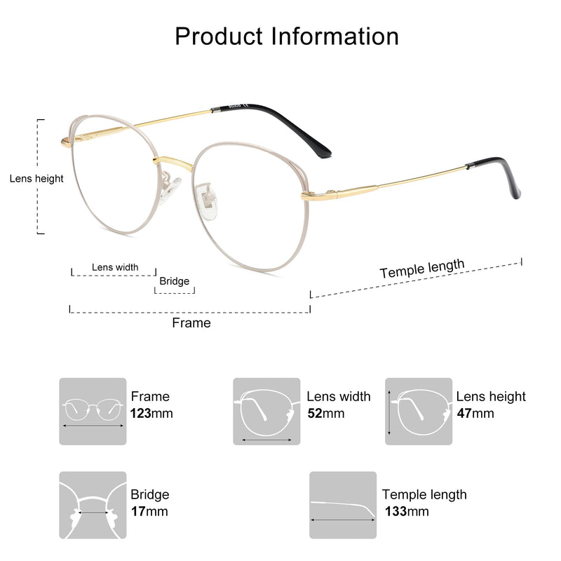 SOJOS Cat Eye Blue Light Blocking Glasses Hipster Metal Frame Women Eyeglasses She Young Beige - NewNest Australia