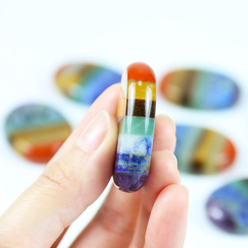 Nvzi Worry Stones for Kids, Chakra Crystals and Healing Stones, Oval Palm Stone, Thumb Stone, Crystals for Beginners, Spiritual Gifts for Women, Meditation Accessories (1PCS) Flat - NewNest Australia
