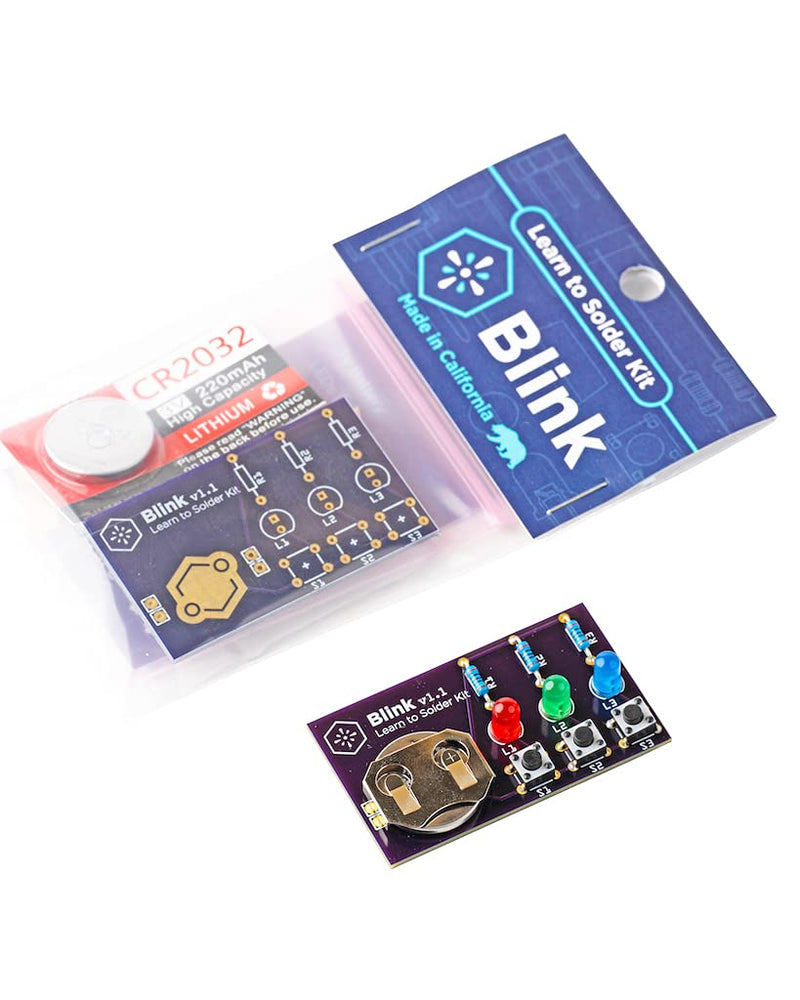 Learn to Solder Kits Blink LED Soldering Kit | DIY Electronics Projects For Beginners | Practice For Adults & Kids STEM Classes & Events | Science Project Electronic Light Circuit Boards With Battery Individual Pack - NewNest Australia