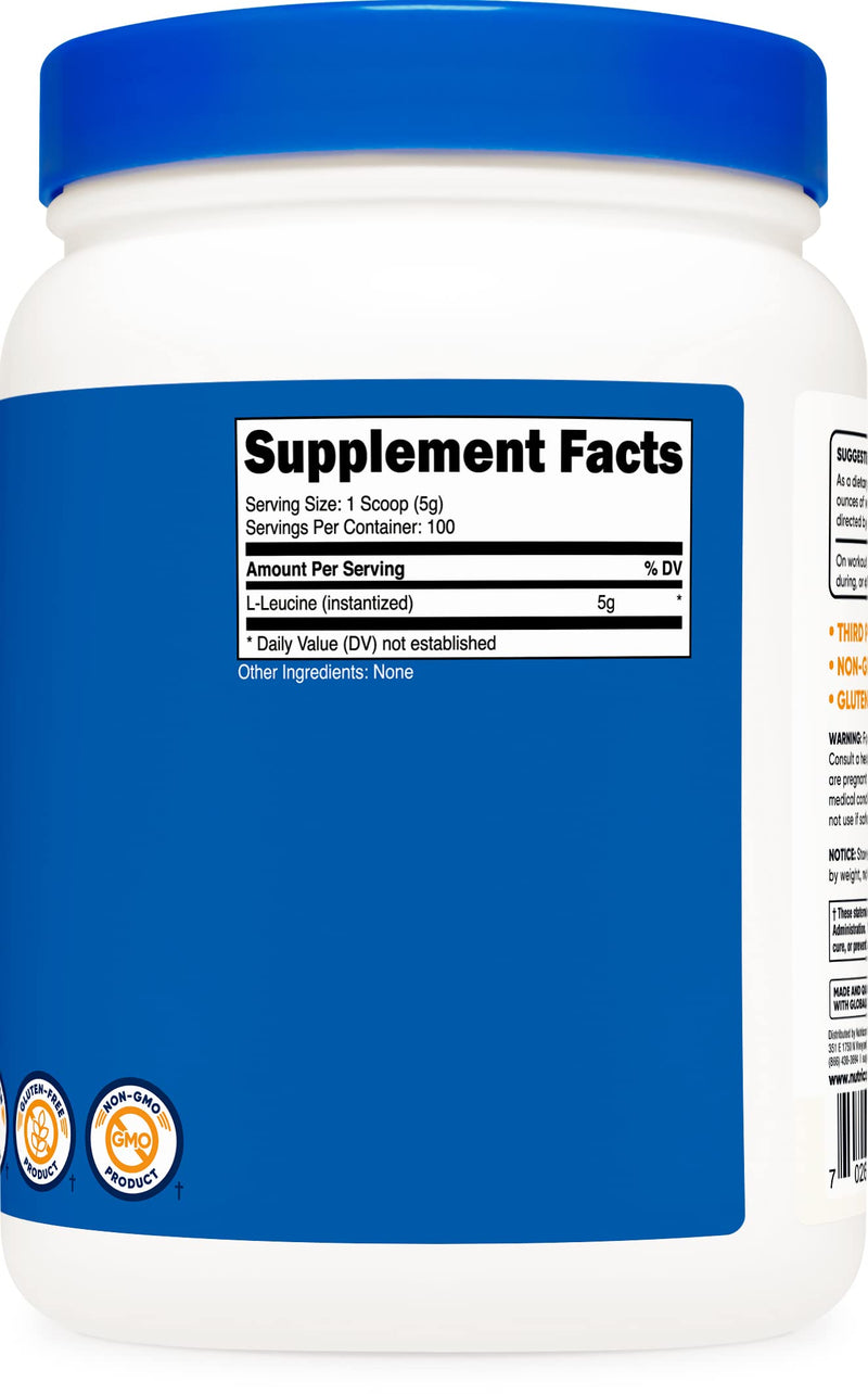 Nutricost Pure L-Leucine Powder 500 Grams 1.1 Pound (Pack of 1) - NewNest Australia