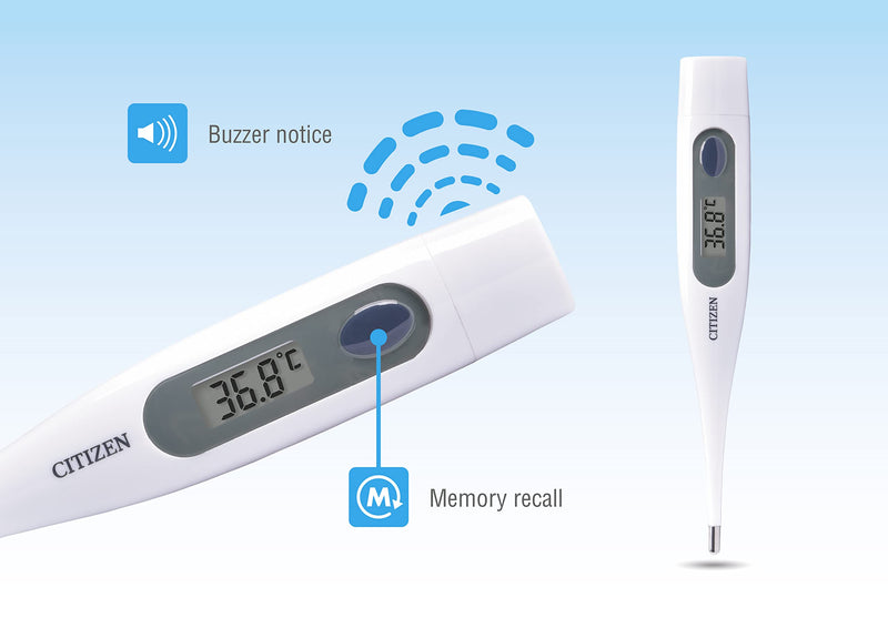 Citizen Cta303 Antibacterial Waterproof Digital Medical Thermometer With Fever Alarm, Oral, Armpit, Rectal, Accurate Measurements For Adults, Children, Toddlers And Babies - NewNest Australia
