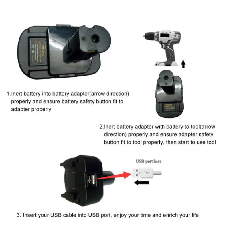DM18RL Battery Adapter for Dewalt for Milwaukee 20V/18V Li-Ion Battery Convert to for Ryobi 18V P108 ABP1801 Battery - NewNest Australia