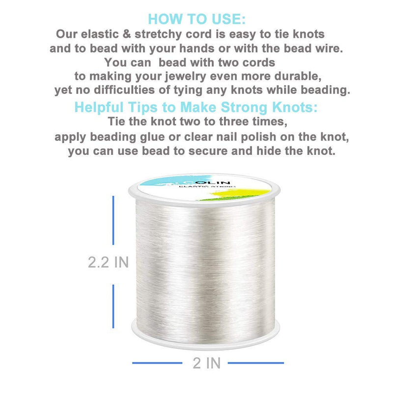 320 FT Jewelry Cord, Elastic Bracelet Rope Crystal Beading Cords, Transparent and Shiny Elastic Beaded Line, Can Easily Pass Through Beaded Jewelry, Suitable for DIY Jewelry Making, Bracelet Making - NewNest Australia