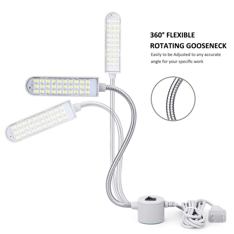 EVISWIY Sewing Machine Light LED Sewing Lighting (30LEDs) for Workbench Lathe Drill Press Flexible Gooseneck Arm Work Lamp with Magnetic Base 2Pcs Mounting Dics + 2 Pcs 3M Sticker - NewNest Australia