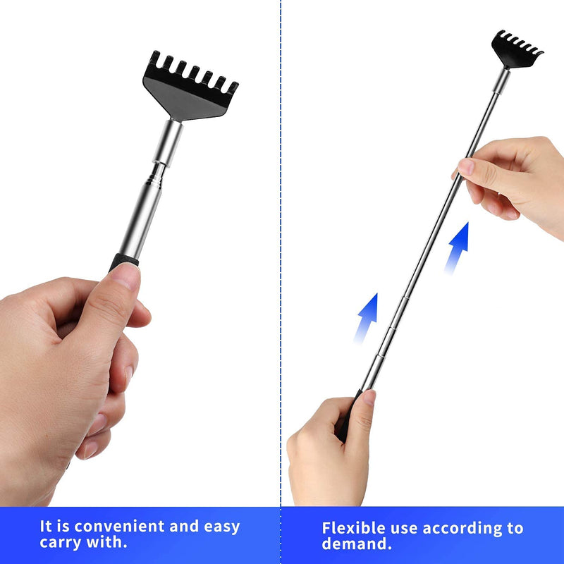 2 Pack Portable Extendable Back Scratcher, Kuvvfe Stainless Steel Telescoping Back Scratcher with Beautiful Gift Packaging - NewNest Australia