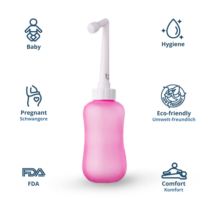 T2 Perineal Bottle - Portable Bidet for Postpartum Care, Perineal Pain Relief - 360ml Squeeze Bottle with 60° Nozzle & Washable Storage Bag - Hospital Bag Maternity Essential, Gift for Mum to Be - NewNest Australia
