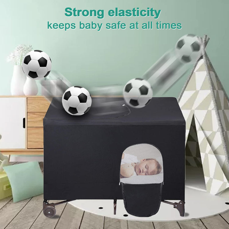 Crib Tent Cover, Breathable Pack and Play Portable Travel Cribs, Baby Crib Canopy Cover for Indoor & Outdoor Naps Play Sleeping, Baby Safe Child Protection - NewNest Australia