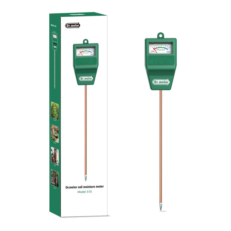 Soil Moisture Meter, S10 Soil Test Kit, Dr.meter Moisture Meter for Plants, Plant Water Meter for Garden Lawn Farm Indoor & Outdoor Use, Soil Tester Hygrometer Sensor for Plant Care, No Battery Needed Green - NewNest Australia