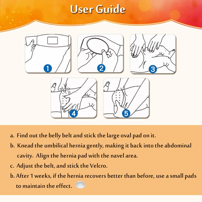 Umbilical Hernia Belt Baby Belly Button Band Newborn Cover Infant Tummy Wrap Umbilical Cord Belt Baby Support Truss Child Adjustable Belly Band Abdominal Navel Colic Relief (Medium) - NewNest Australia
