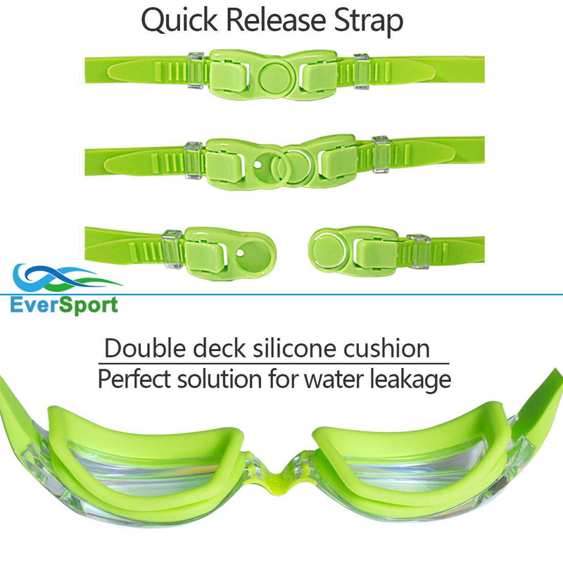 Kids Swim Goggles, Pack of 2 Swimming Goggles for Children Teens, Anti-Fog Anti-UV Youth Swim Glasses Leak Proof for Age4-16 Lightblue & Green - NewNest Australia