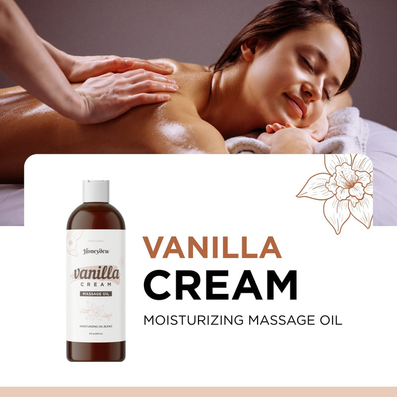 Tranquil Full Body Massage Oil - Highly Absorbent Vanilla Body Oil for Men and Women with Natural Sweet Almond Oil - Relaxing Massage Oil for Massage Therapy with Moisturizing Jojoba and Coconut Oil - NewNest Australia