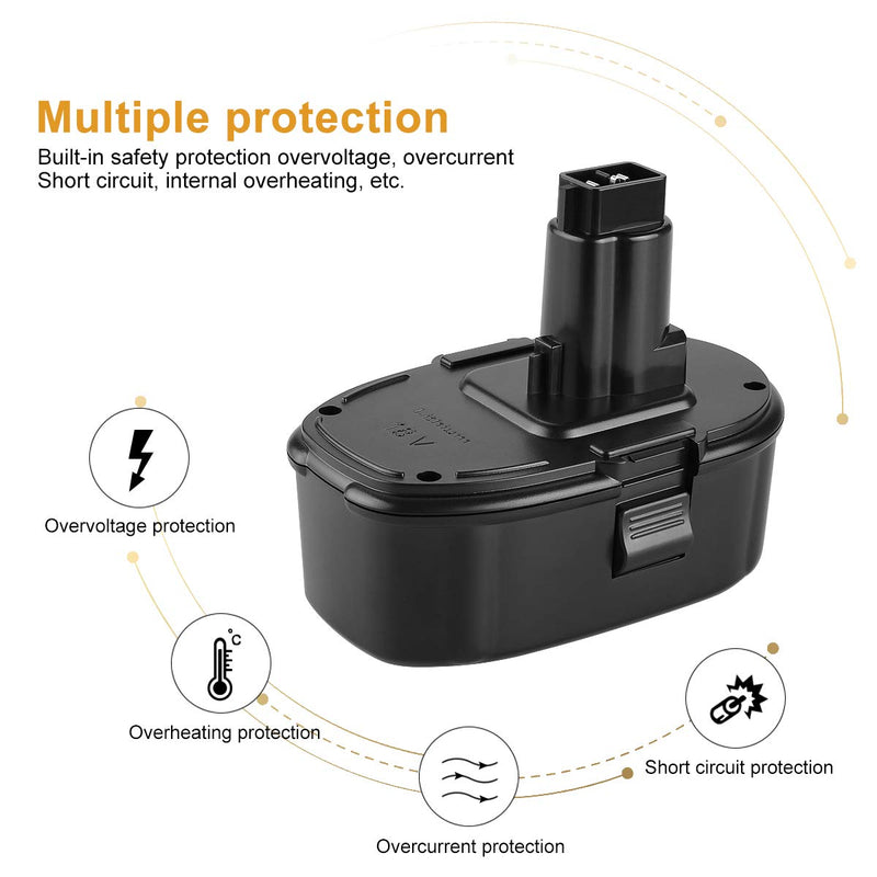 Yabelle Replacement 5.0Ah Lithium Dewalt 18V Battery for Dewalt Battery 18 Volt XRP Ni-Cad Battery DC9096 DC9098 DC9099 DE9039 DE9095 DE9096 DE9098 DW9095 DW9096 DW9098 DE9503 DC9182 Dewalt Batteries - NewNest Australia