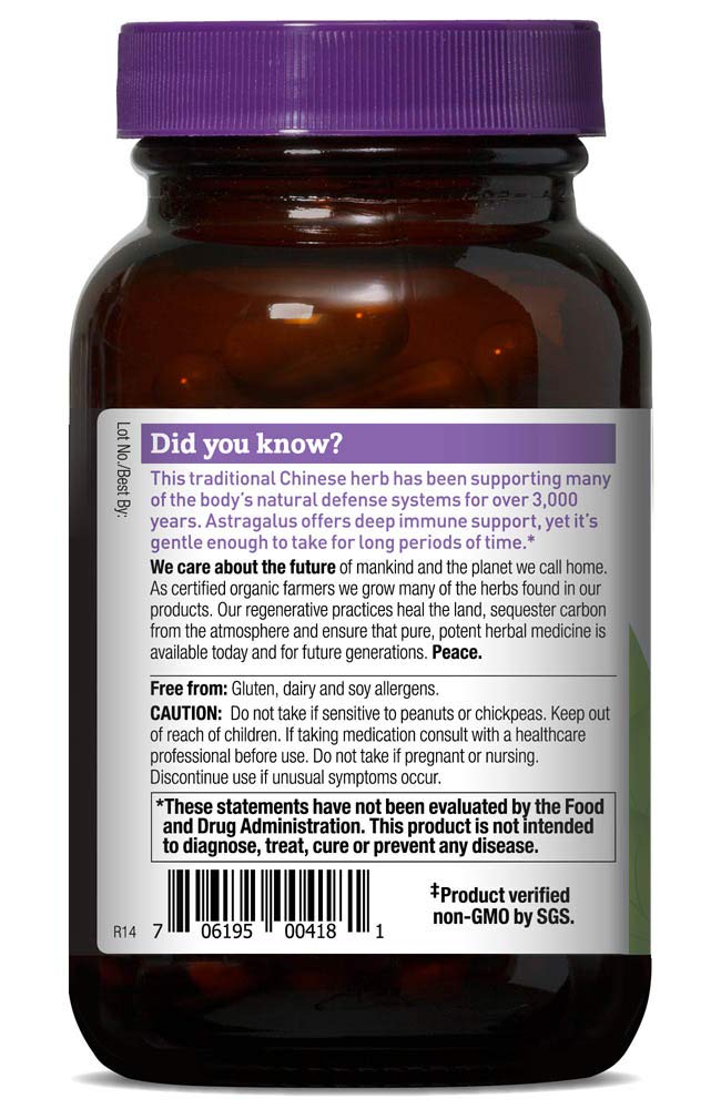 Oregon's Wild Harvest, Certified Organic Astragalus Capsules for Immunity Support, 1125 MGS, 90 Ct 90 Count (Pack of 1) - NewNest Australia