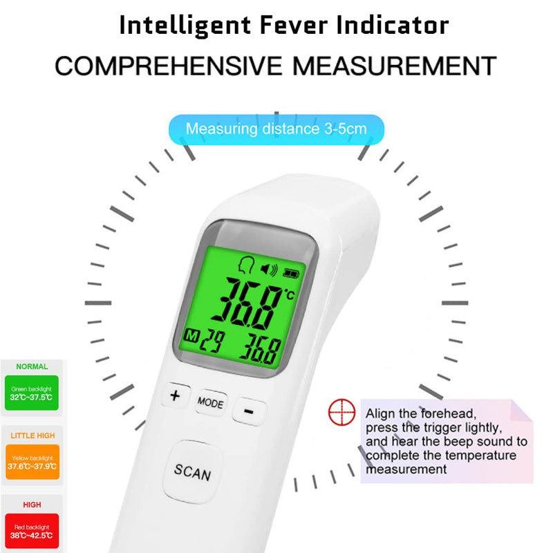Spinegear Forehead Thermometer for Home use UK CE Approved Medical Non Contact 3 in 1 Ear Body Temperature Food & Room Contactless Digital Infrared Thermometer for baby Adult Large LCD Display - NewNest Australia