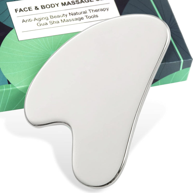 Gua Sha Facial Tool, Stainless Steel Guasha Board for SPA Acupuncture Therapy Trigger Point Treatment, Gua Sha Scraping Massage Tool - NewNest Australia