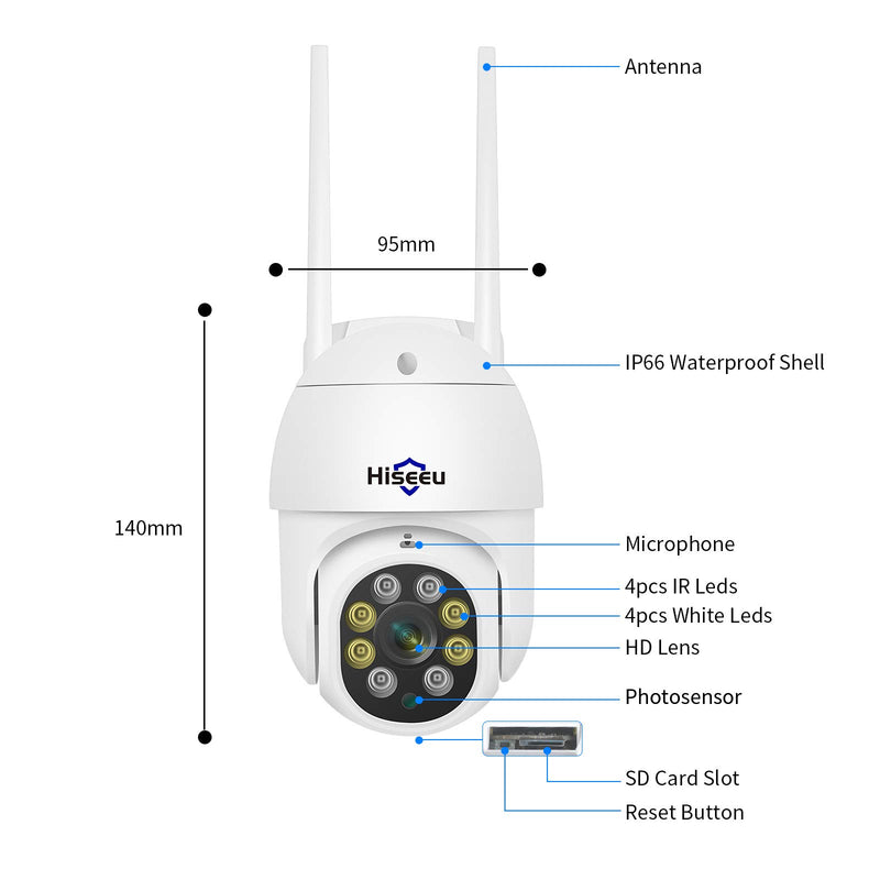 【Auto Tracking&Floodlights】 2K Pan/Tilt/Zoom Wireless Security Camera Outdoor,3 Megapixels,2.4G WiFi Camera,Light Alarm,Color Night Vision,PC&Mobile Remote 360° Viewing,Two-Way Audio,Motion Detection - NewNest Australia